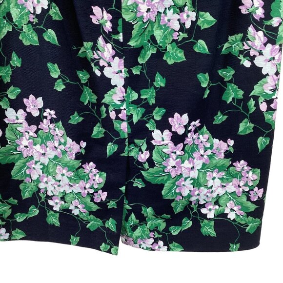 Talbots Size 4P Oprah‎ Magazine Collection Floral Skirt Navy & Green Pencil - Picture 8 of 8